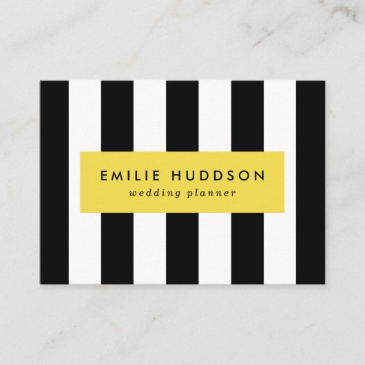 Zwart-witte strepen, gestreept patroon, lijnen visitekaartje (Voorkant)