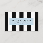 Zwart-witte strepen, gestreept patroon, lijnen visitekaartje (Voorkant)