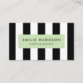 Zwart-witte strepen, gestreept patroon, lijnen visitekaartje (Voorkant)