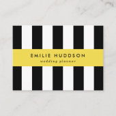 Zwart-witte strepen, gestreept patroon, lijnen visitekaartje (Voorkant)