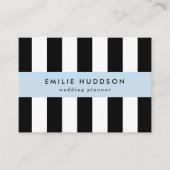 Zwart-witte strepen, gestreept patroon, lijnen visitekaartje (Voorkant)