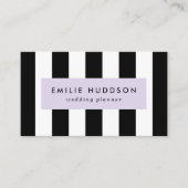 Zwart-witte strepen, gestreept patroon, lijnen visitekaartje (Voorkant)