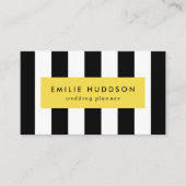 Zwart-witte strepen, gestreept patroon, lijnen visitekaartje (Voorkant)