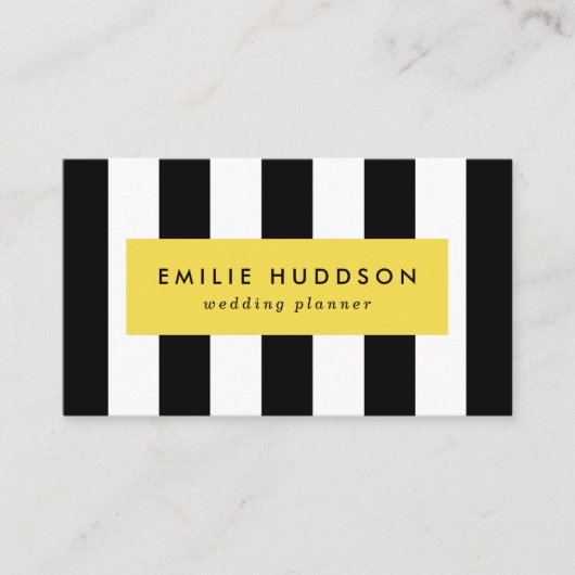 Zwart-witte strepen, gestreept patroon, lijnen visitekaartje (Voorkant)
