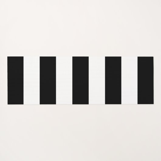 Zwart-witte strepen, gestreept patroon, lijnen yogamat (Achterkant (horizontaal))