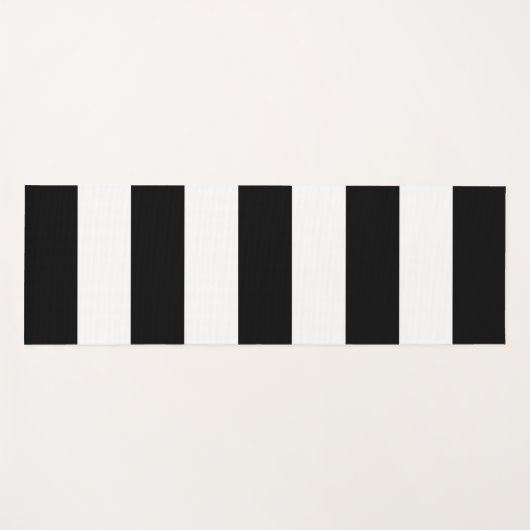 Zwart-witte strepen, gestreept patroon, lijnen yogamat (Voorkant (horizontaal))