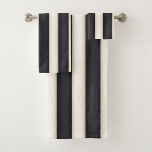 Zwart-witte strepen gothische neo-Victoriaans stij Bad Handdoek (Insitu)