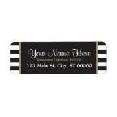 Zwart-witte strepen - Goud - Etiketten (Voorkant)