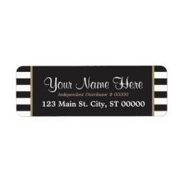 Zwart-witte strepen - Goud - Etiketten