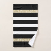 Zwart & witte strepen goud paisly Accent Bad Handdoek (Handdoek)