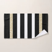 Zwart & witte strepen goud paisly Accent Bad Handdoek (Handdoek)