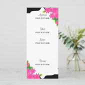 Zwart-witte strepen, goud | Roze menu (Staand voorkant)