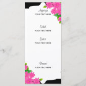 Zwart-witte strepen, goud | Roze menu (Voorkant)