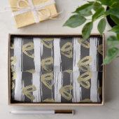 Zwart witte strepen gouden harten tissuepapier (Geschenk)