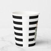 Zwart-witte strepen groen bruid vrijgezellenfeest papieren bekers (Rechts)