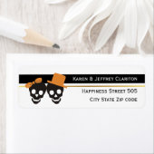 Zwart witte strepen Halloween bruiloft Etiket (Insitu)