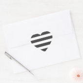Zwart-witte strepen Hart Stickers (Envelop)