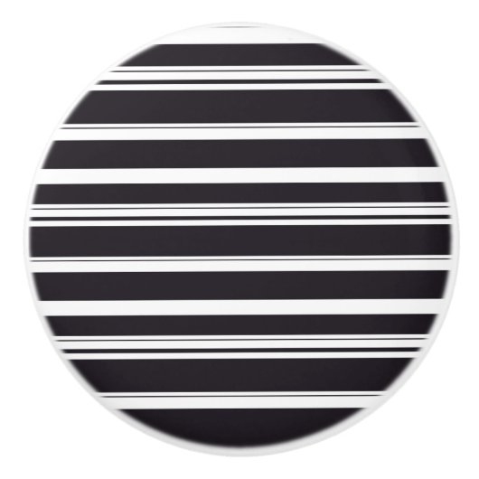 Zwart witte strepen keramische knop (Voorkant)