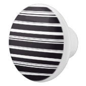 Zwart witte strepen keramische knop (Rechts)