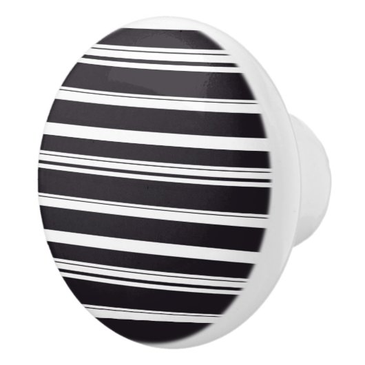Zwart witte strepen keramische knop (Rechts)