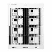 Zwart-witte strepen & krullend Lijst & Logo Etiket (Full Sheet)