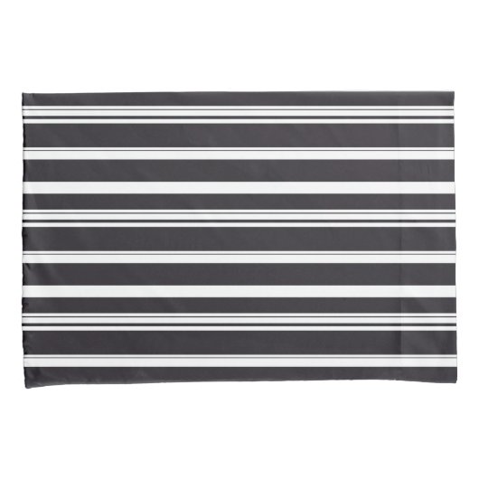 Zwart witte strepen kussensloop (Voorkant-Rechts)