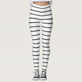 Zwart witte strepen leggings (Voorkant)