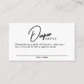 Zwart & Witte Strepen Luier Raffle Baby shower Informatiekaartje (Voorkant)
