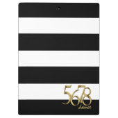 Zwart-witte strepen met Dance Tempo Count Klembord (Achterkant)