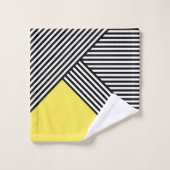 Zwart-witte strepen met gele driehoek bad handdoek (Wasdoekje)