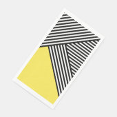 Zwart-witte strepen met gele driehoek servet (Hoek)