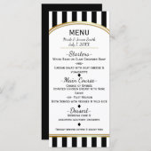 Zwart-witte strepen met goud Elegant Menu (Voorkant / Achterkant)