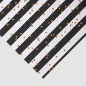 Zwart-witte strepen met metalen gouden Confetti Tissuepapier (Detail)