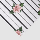 Zwart-witte strepen met roze rozen ontkoppeling tissuepapier (Detail)