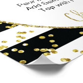 Zwart-witte strepen Mimosa-balken Poster (Hoek)