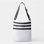 Zwart-witte strepen minimalistisch crossbody tas (Voorkant)
