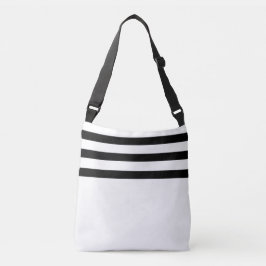 Zwart-witte strepen minimalistisch crossbody tas