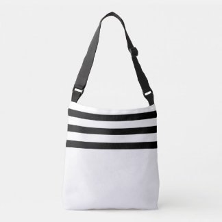 Zwart-witte strepen minimalistisch crossbody tas