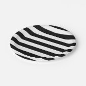Zwart-witte strepen. Modern eenvoudig gestreept Papieren Bordje (Gekanteld)