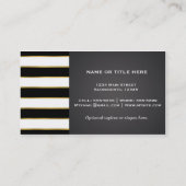 Zwart-witte strepen Modern Faux Gold Lips Beauty Visitekaartje (Achterkant)