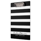 Zwart-witte strepen Modern geometrisch patroon Klembord (Links)