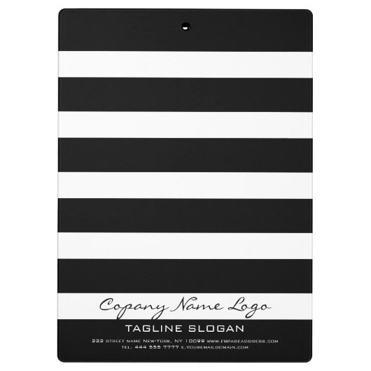 Zwart-witte strepen Modern geometrisch patroon Klembord (Achterkant)