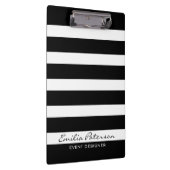 Zwart-witte strepen Modern geometrisch patroon Klembord (Rechts)