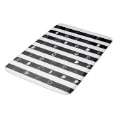 Zwart Witte Strepen Modern Hart Patroon Badmat (Gekanteld)