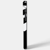 Zwart-witte strepen Monogram Naam Case-Mate iPhone Case (Achterkant / Links)