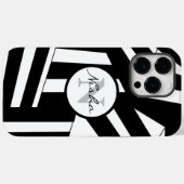 Zwart-witte strepen Monogram Naam Case-Mate iPhone Case (Achterkant (horizontaal))