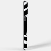 Zwart-witte strepen Monogram Naam Case-Mate iPhone Case (Achterkant / Rechts)