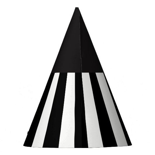 Zwart-witte strepen Monogram Referee Party Pet Feesthoedjes (Achterkant)