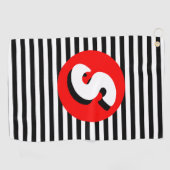Zwart-witte strepen Monogram S Golfhanddoek (Horizontaal)