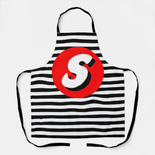 Zwart-witte strepen Monogram S Schort